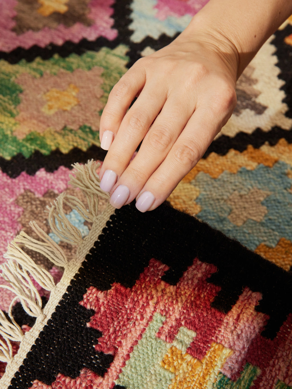 Hanse Home Kamal Afghansk kelimmatta Zara svart flerfärgad