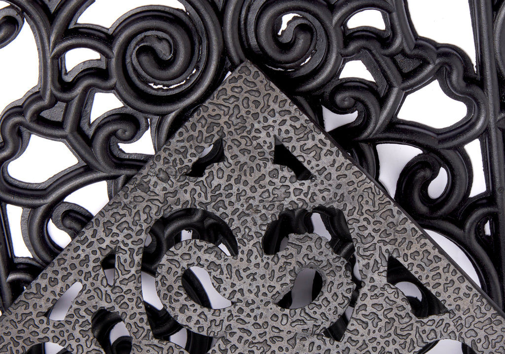 Dörrmatta gjutjärnslook gummi ornament
