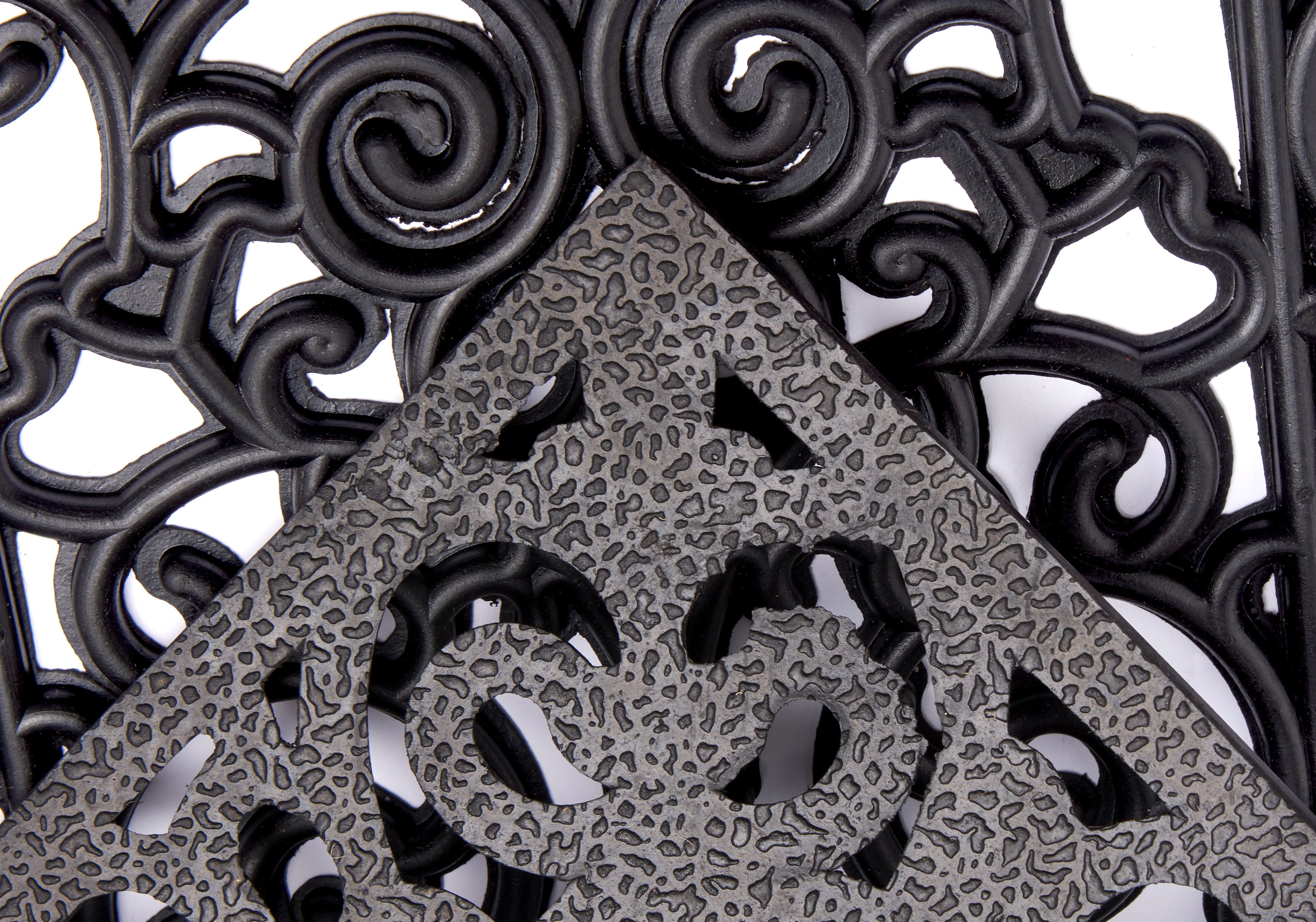Dörrmatta gjutjärnslook gummi ornament
