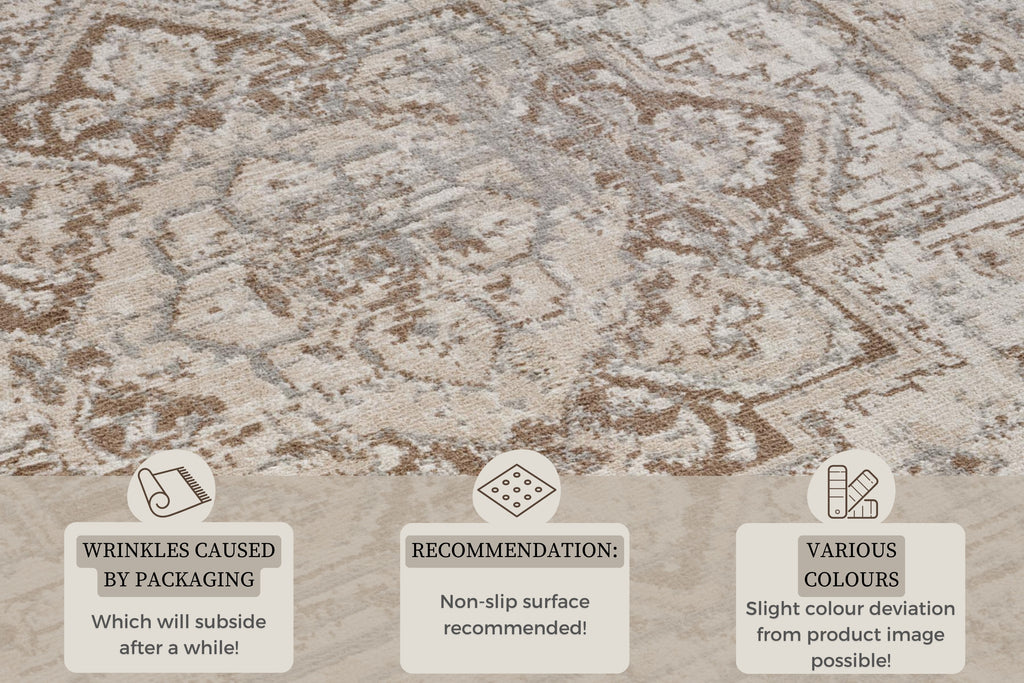 Hanse Home Terrain Designerkortluggsmatta Sand creme brun