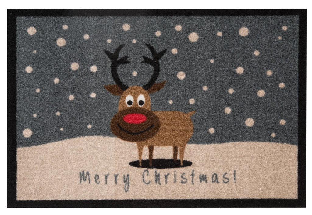 Designdörrmatta Merry Christmas Reindeer