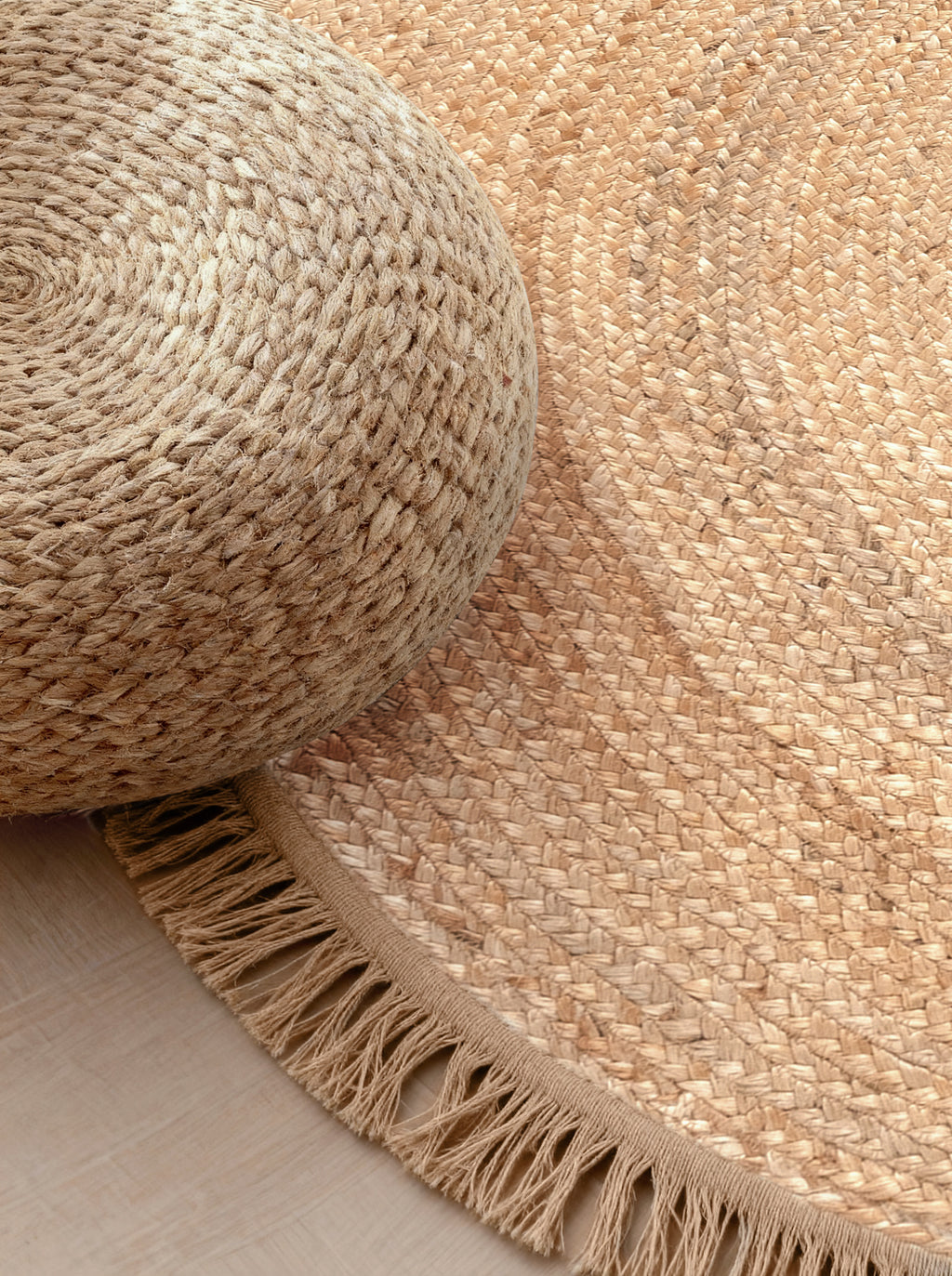 Hanse Home Jute Braided Jutematta rund Nuru natur guld