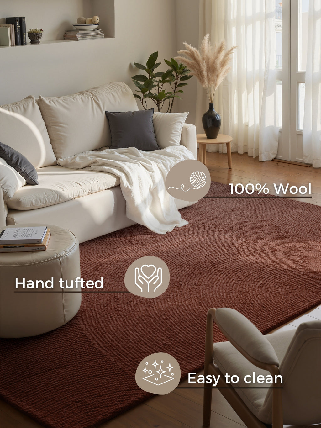 Hanse Home Calmio Ullmatta Calmio rödbrun