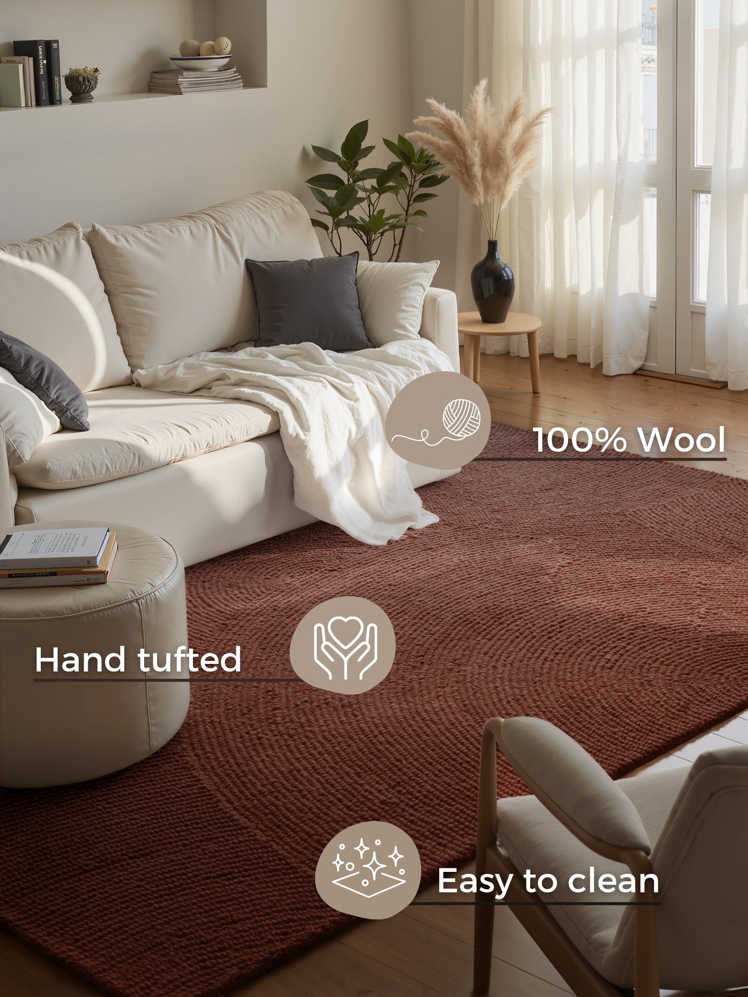 Hanse Home Calmio Ullmatta Calmio rödbrun