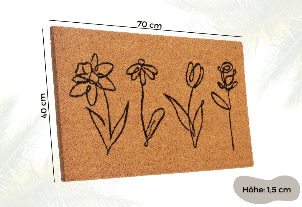 Hanse Home Mix Mats Dörrmatta kokos Line-Art Flowers