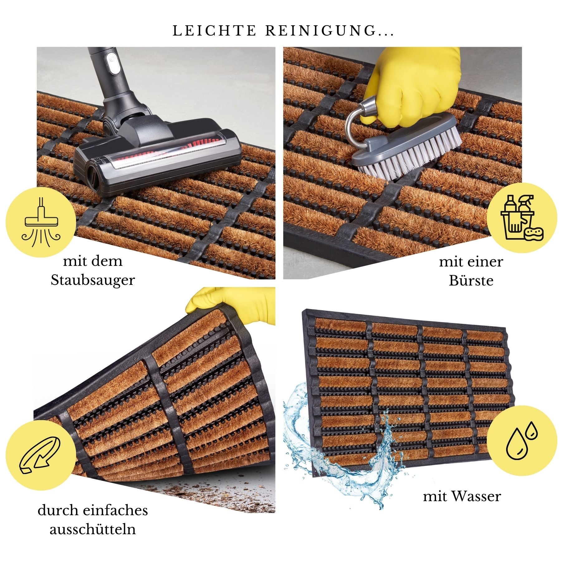 Hanse Home Mix Mats Dörrmatta Rubber-Cocos Brushes svart kokos