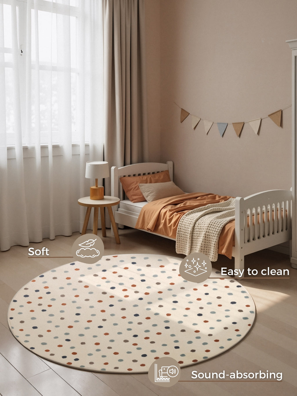 Hanse Home Adventures Barnmatta Konfetti creme flerfärgad