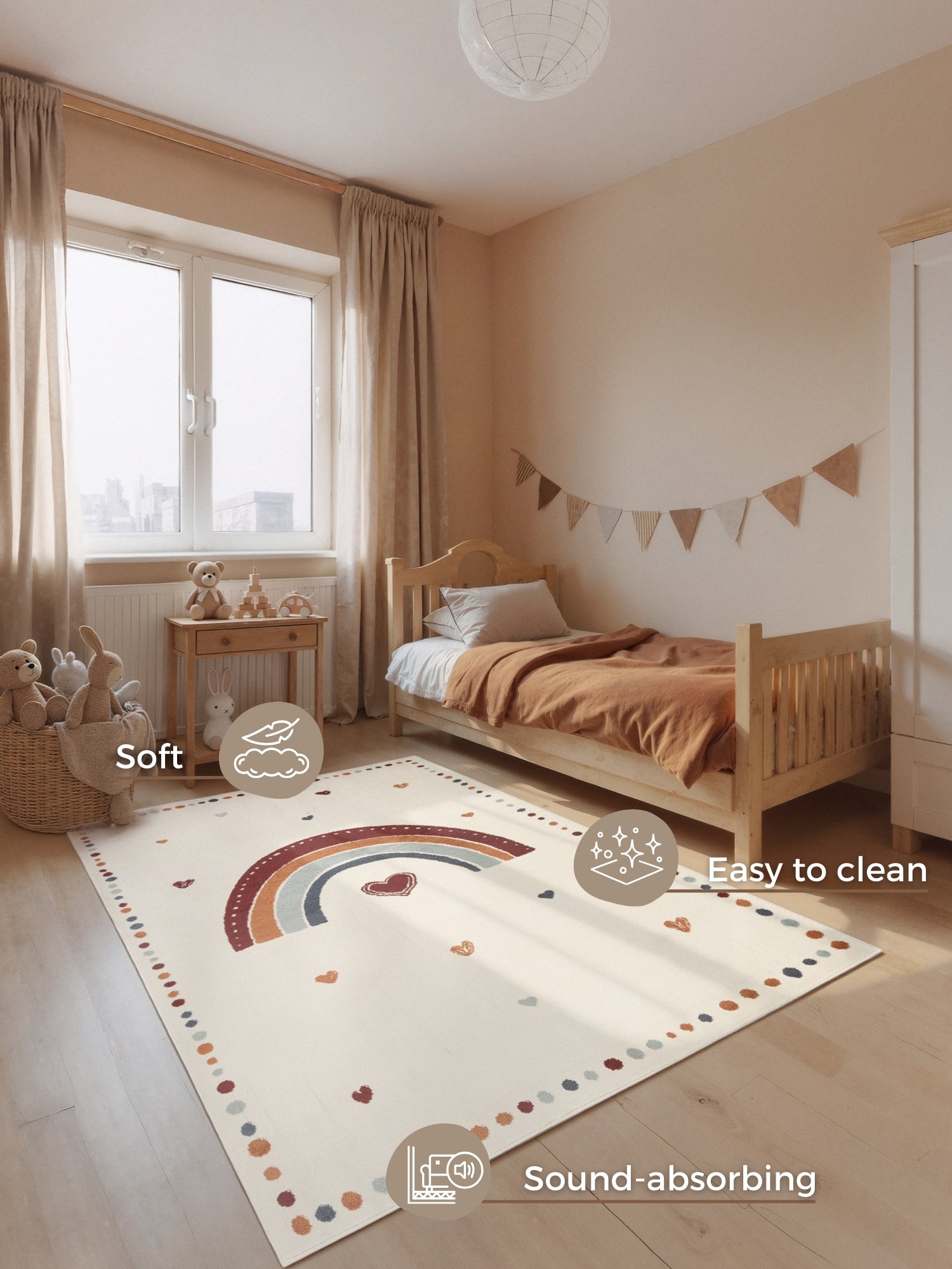 Hanse Home Adventures Barnmatta Luvy creme flerfärgad