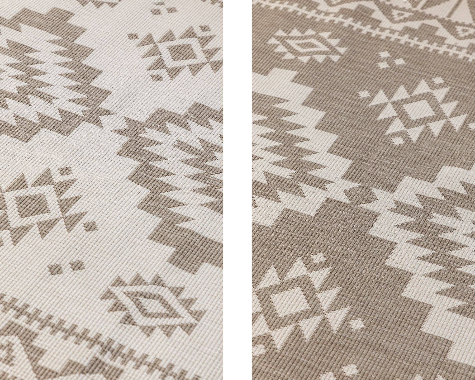 Elle Decoration Gemini Vändbar inom- och utomhusmatta Dynamic linne – detaljbild