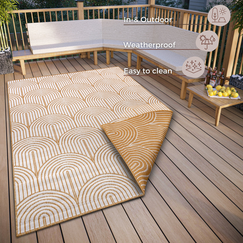 Hanse Home Flatweave Vändbar inom- och utomhusmatta Pangli ockra
