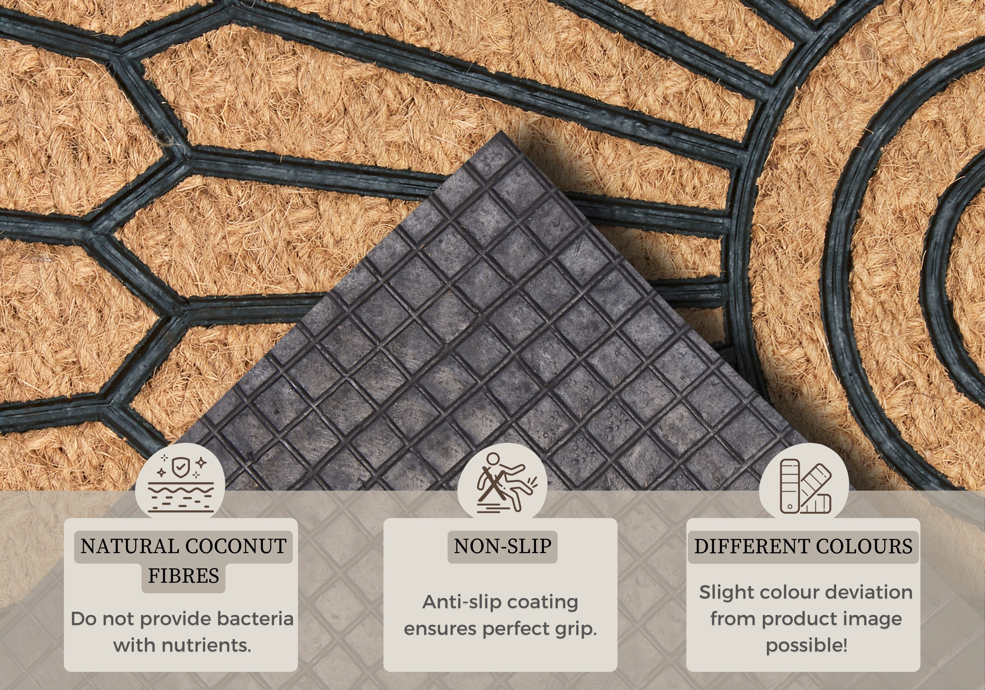 Hanse Home Mix Mats Dörrmatta Gummi-Cocos Halbrund Geometric Ornament