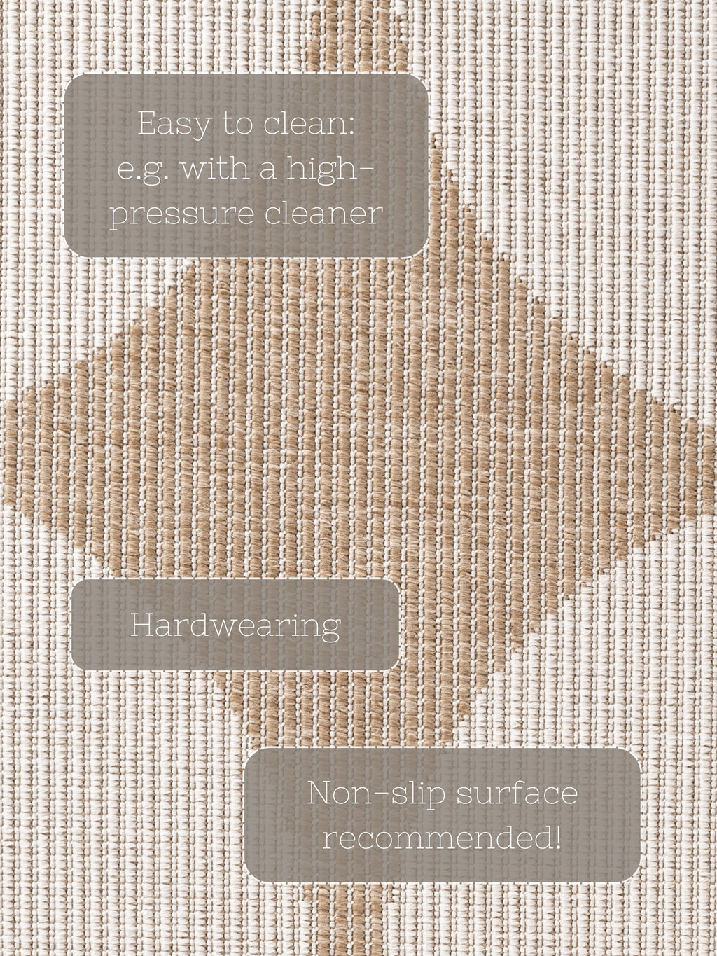 Hanse Home Duet Vändbar inom- och utomhusmatta Bowen Jute vit