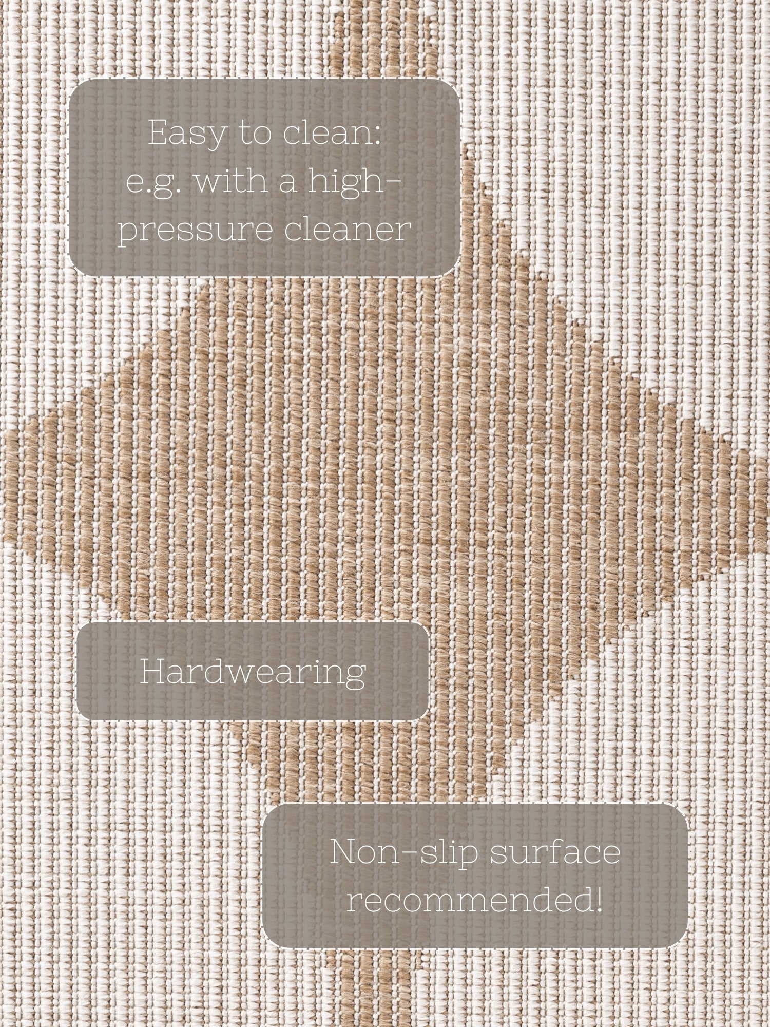 Hanse Home Duet Vändbar inom- och utomhusmatta Bowen Jute vit