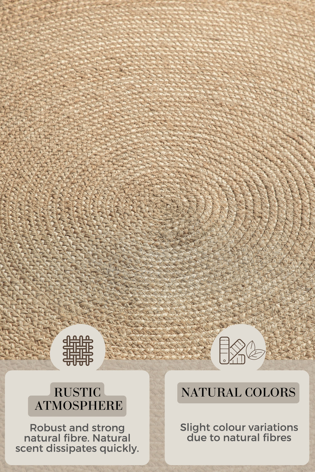 Hanse Home Jute Braided Jutematta rund Rangpur natur guld