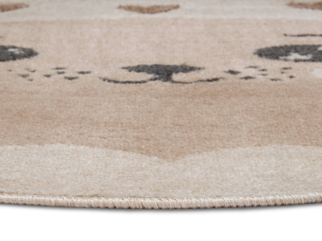 Hanse Home Adventures Barnmatta rund Cat creme beige