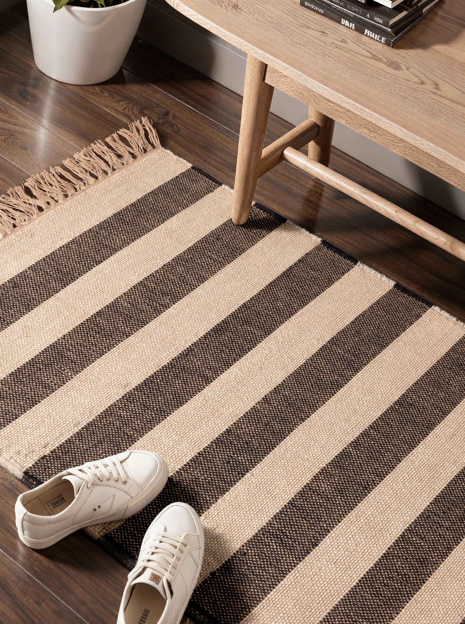 Hanse Home Handloom 1.0 Jutematta Playa natur vit svart