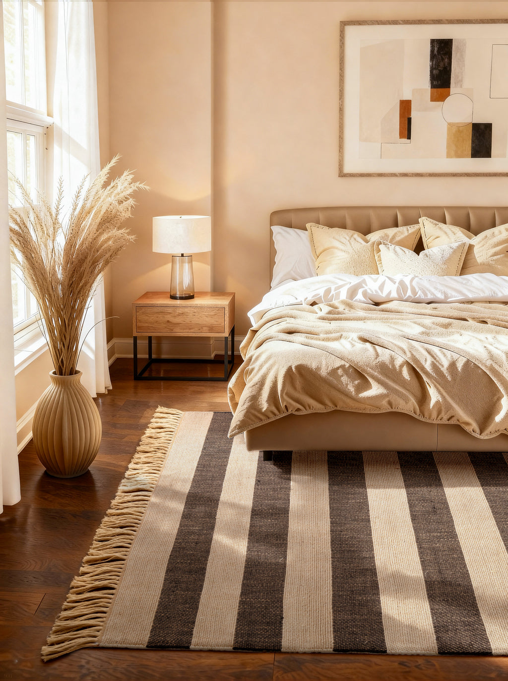 Hanse Home Handloom 1.0 Jutematta Playa natur vit svart