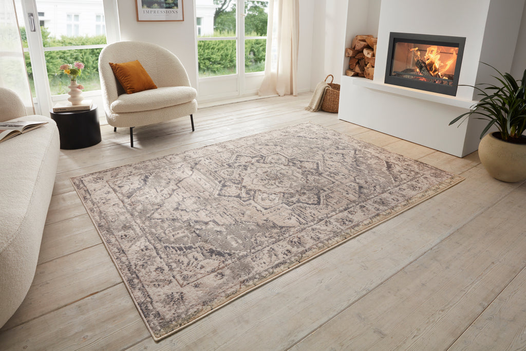 Hanse Home Terrain Designerkortluggsmatta Sand creme grå