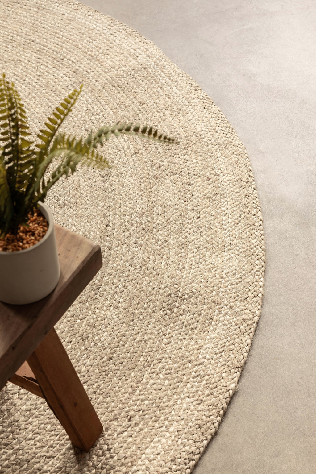 Hanse Home Jute Braided Jutematta rund Rangpur natur elfenben