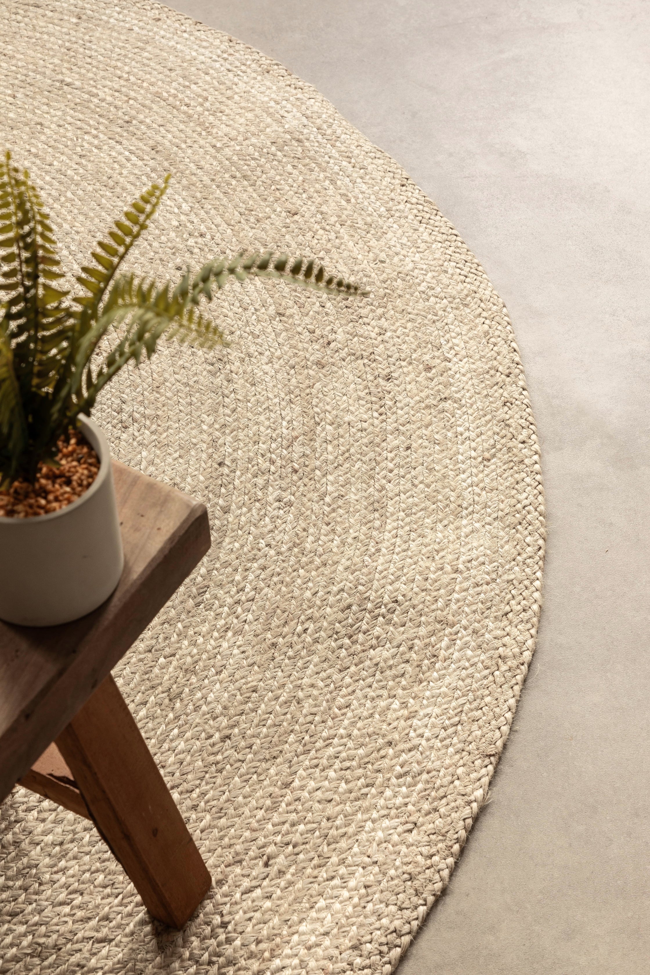 Hanse Home Jute Braided Jutematta rund Rangpur natur elfenben