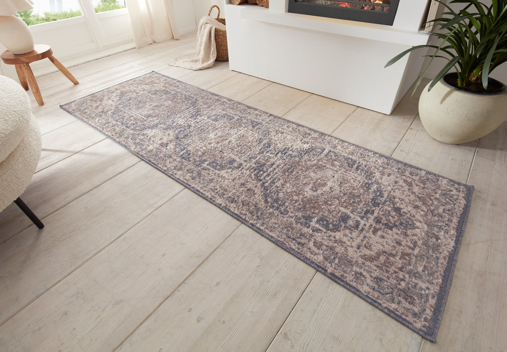 Hanse Home Terrain Designerkortluggsmatta Sand creme blå