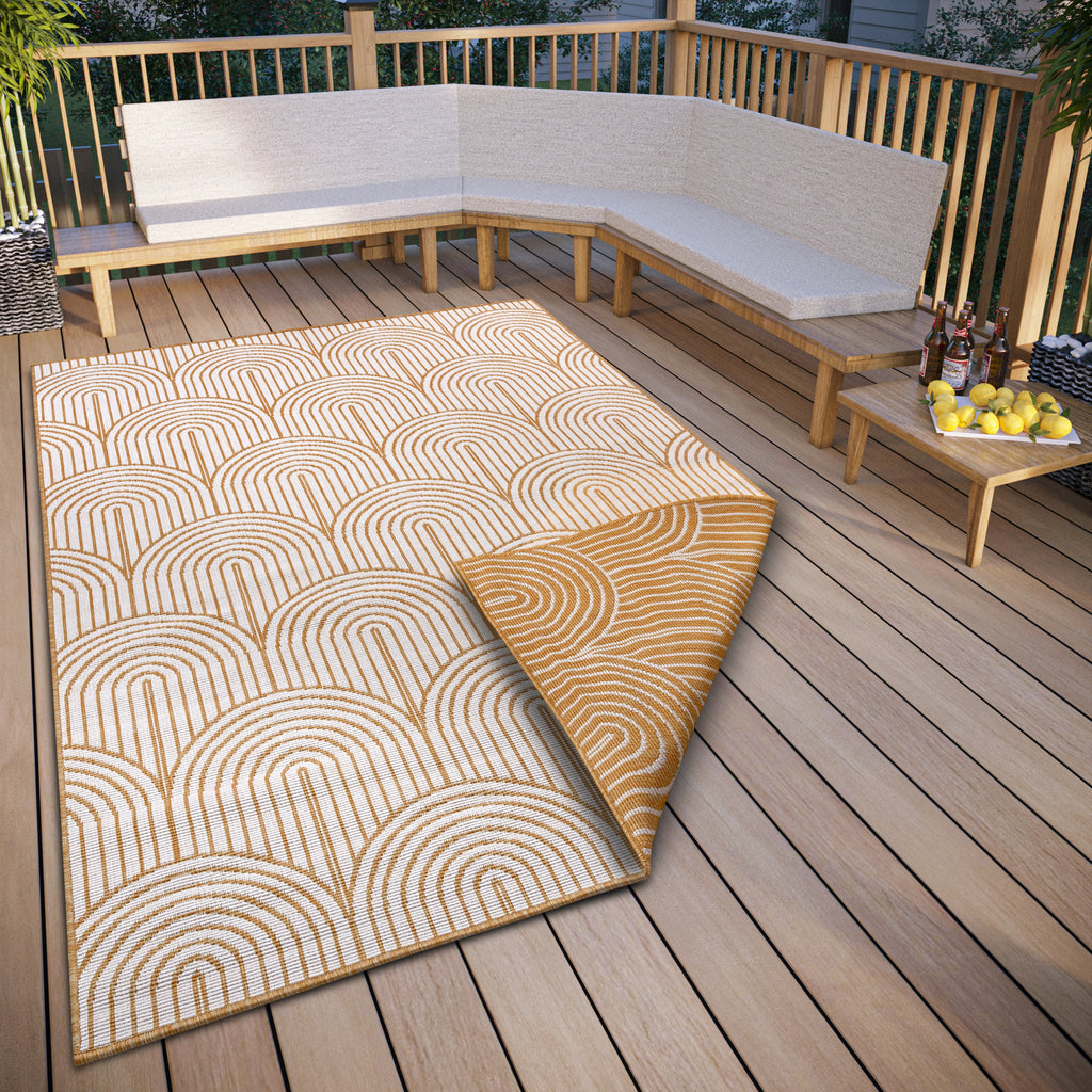 Hanse Home Flatweave Vändbar inom- och utomhusmatta Pangli ockra