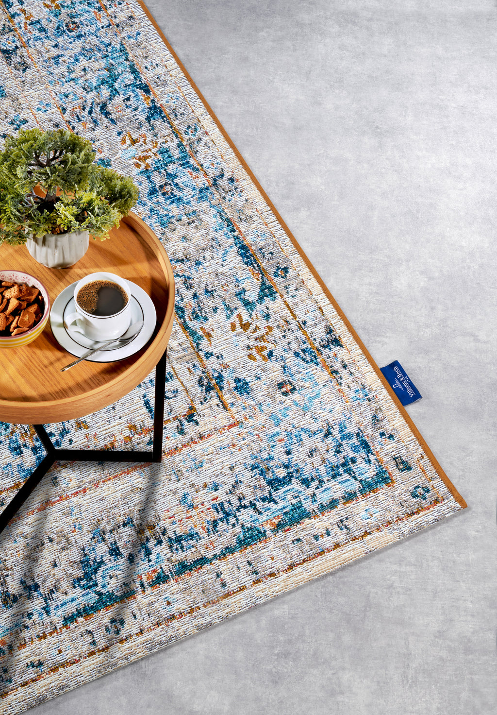 Villeroy & Boch 1767 Inom- och utomhusmatta Rene creme blå