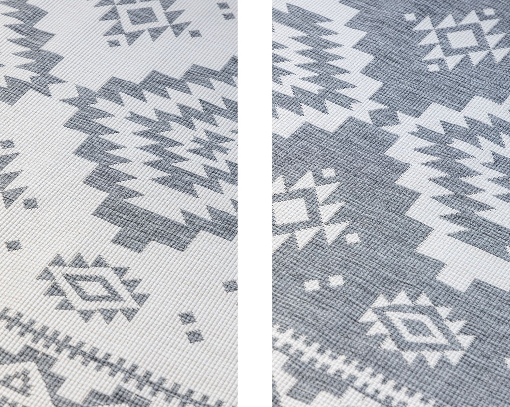 Elle Decoration Gemini Vändbar inom- och utomhusmatta Dynamic silver – detaljbild