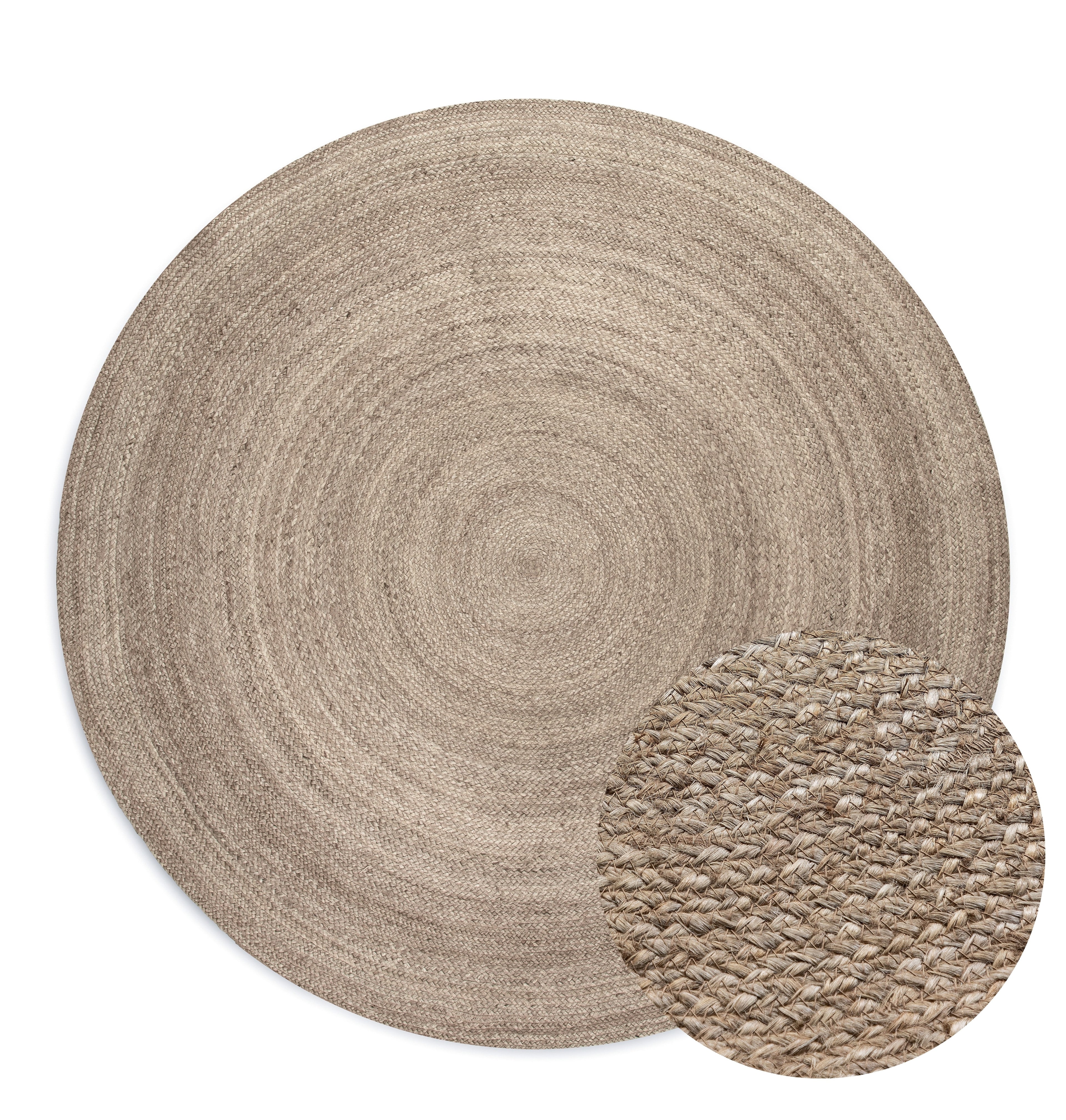 Hanse Home Jute Braided Jutematta rund Rangpur natur grå brun