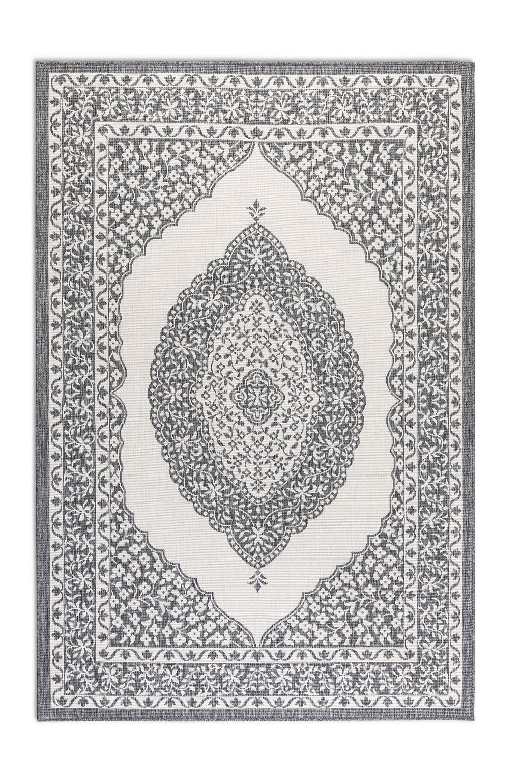 Elle Decoration Gemini Vändbar inom- och utomhusmatta Meekly silver – ovanifrån