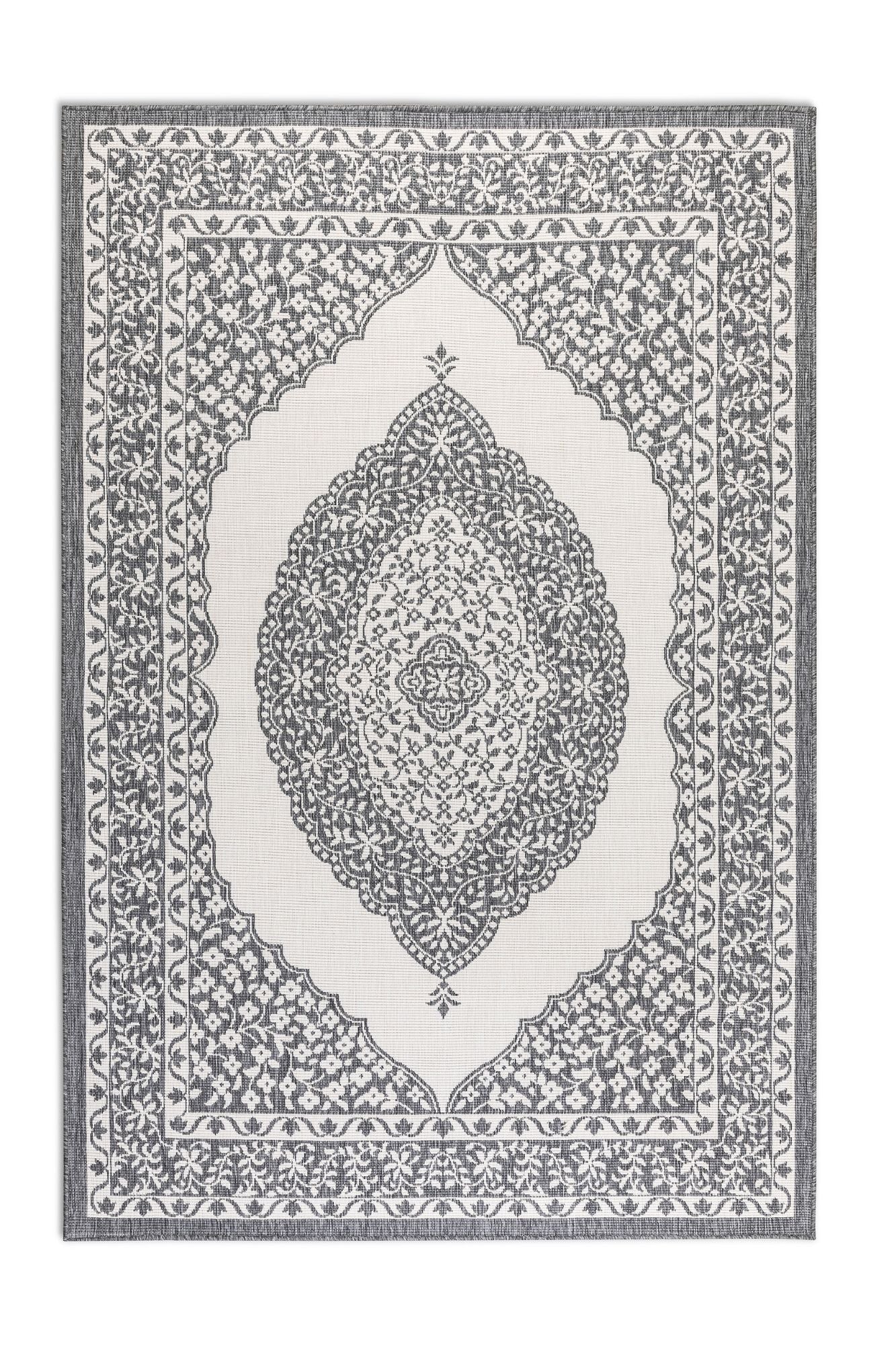 Elle Decoration Gemini Vändbar inom- och utomhusmatta Meekly silver – ovanifrån