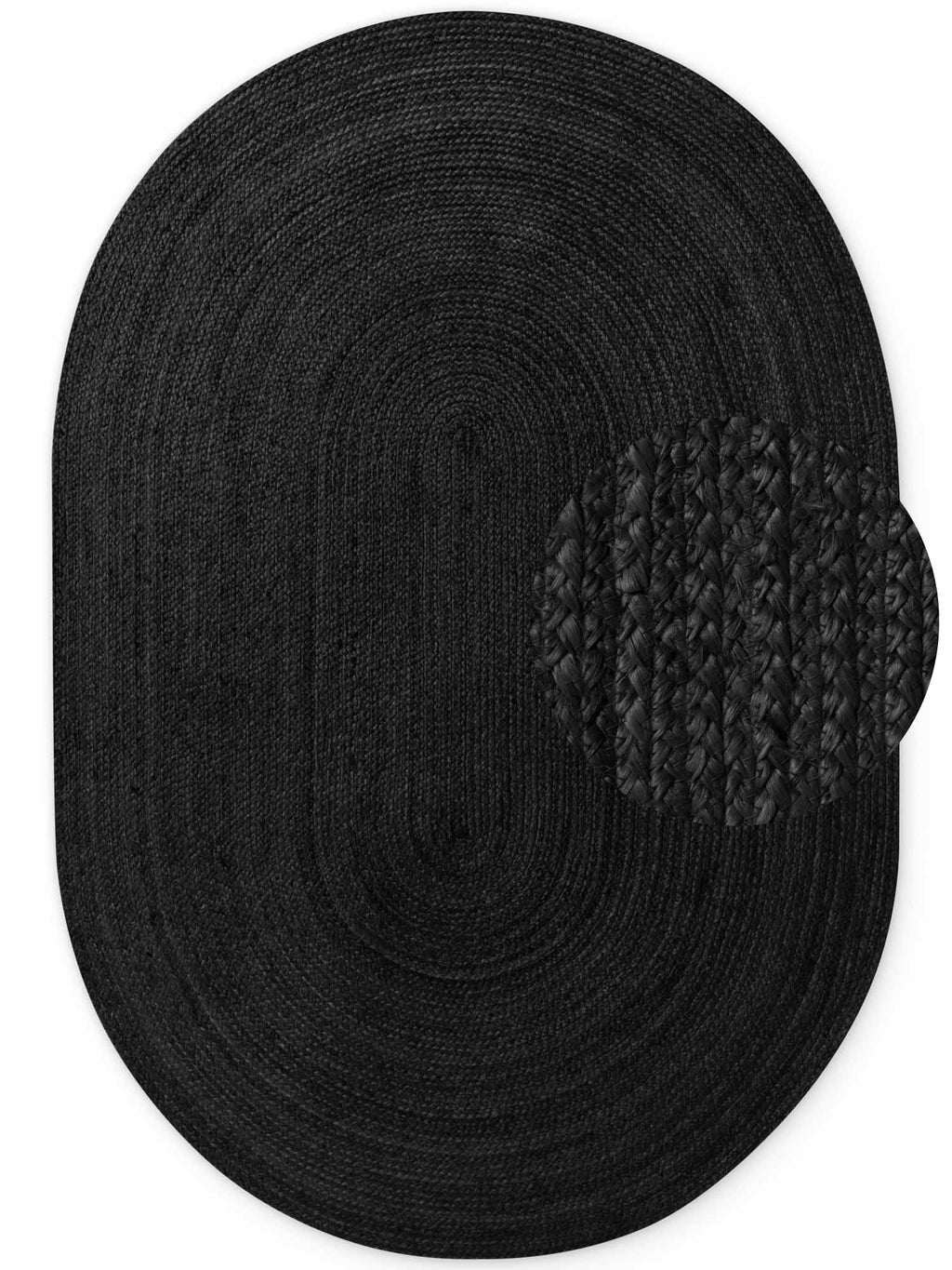 Hanse Home Jute Braided Jutematta oval Rangpur svart