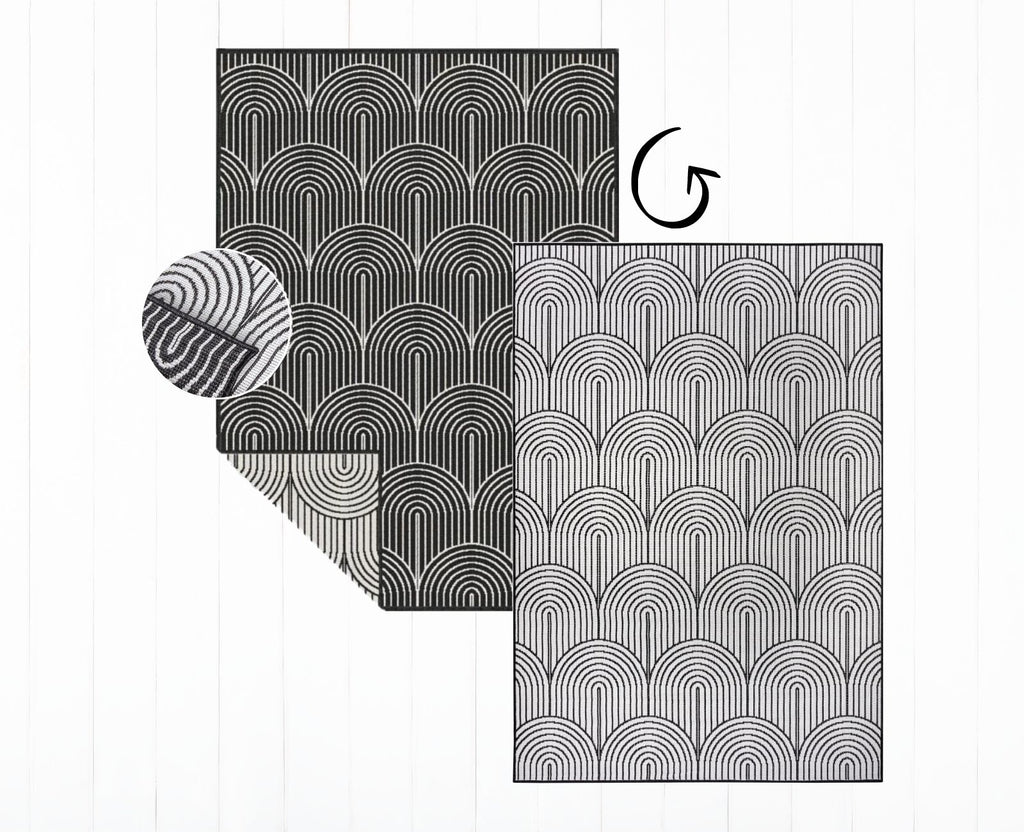 Hanse Home Flatweave Vändbar inom- och utomhusmatta Pangli svart