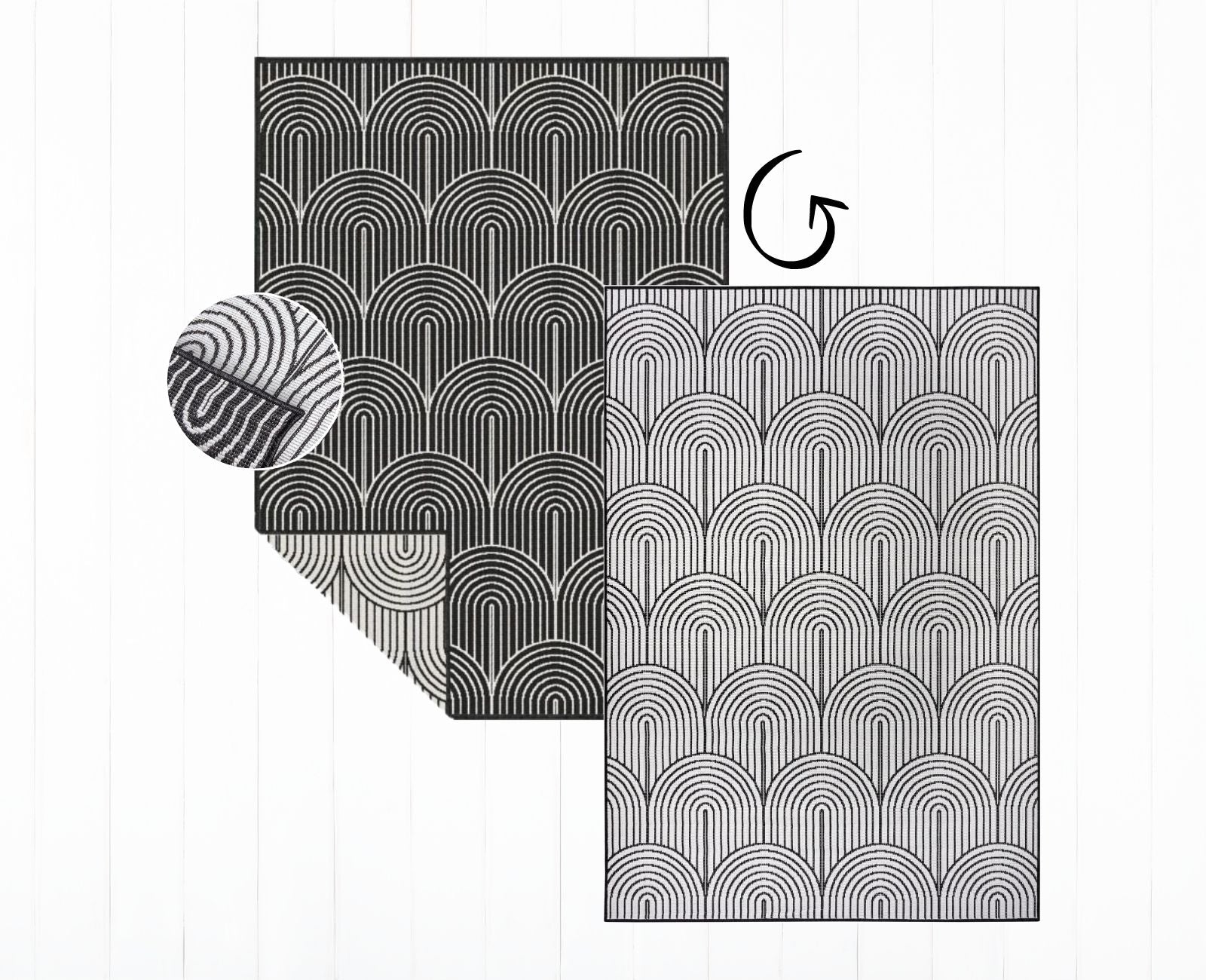 Hanse Home Flatweave Vändbar inom- och utomhusmatta Pangli svart