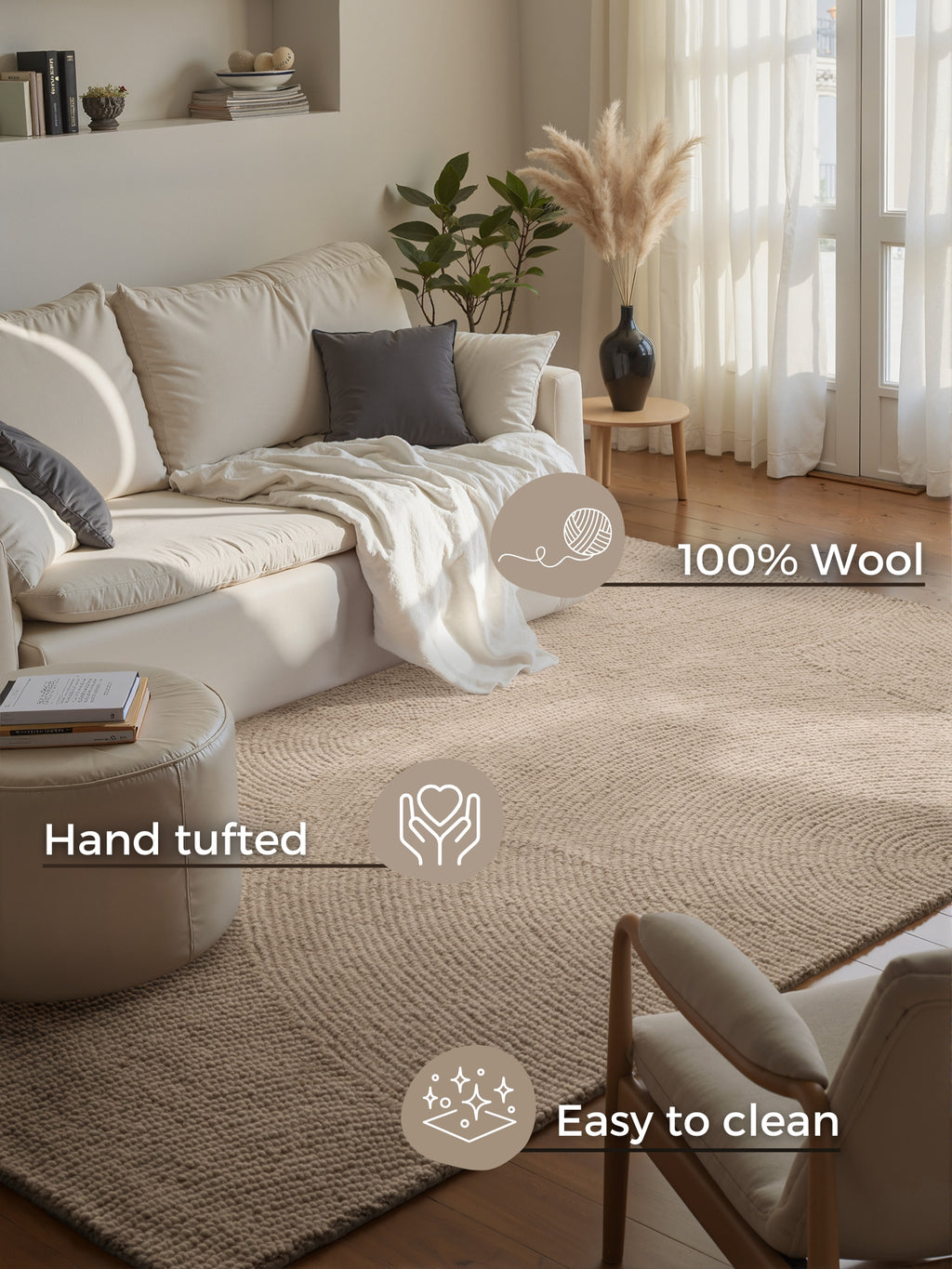 Hanse Home Calmio Ullmatta Calmio ljusbeige