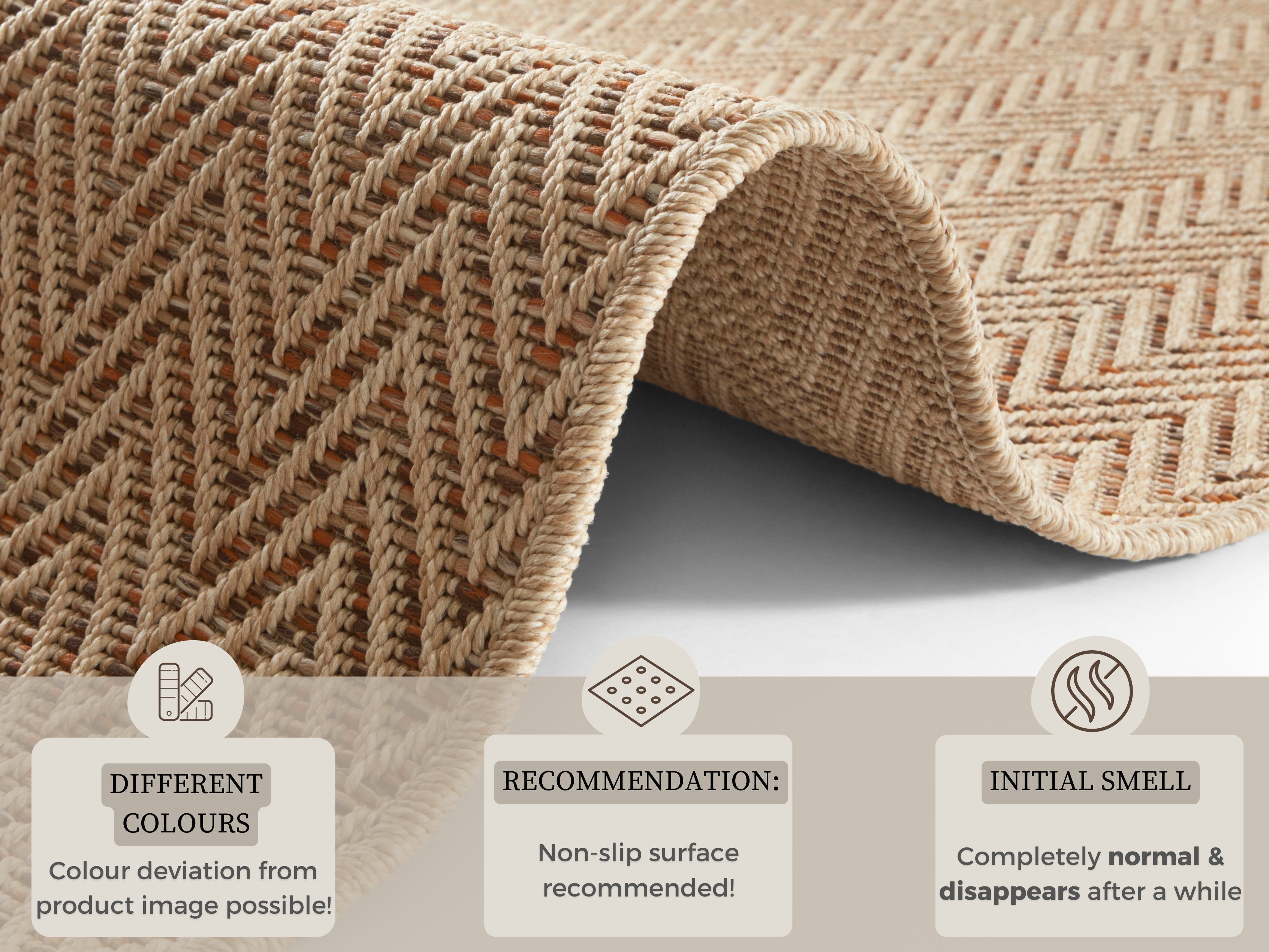 Flatwoven Löpare for Inom- och utomhus Nature 500 in Sisal-Look