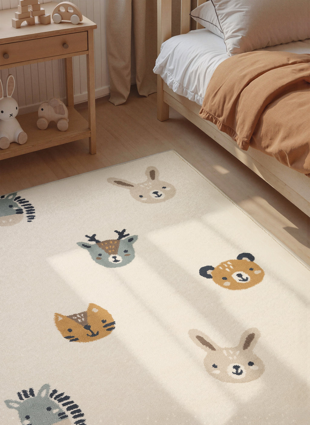 Hanse Home Adventures Barnmatta Tiny Zoo creme flerfärgad