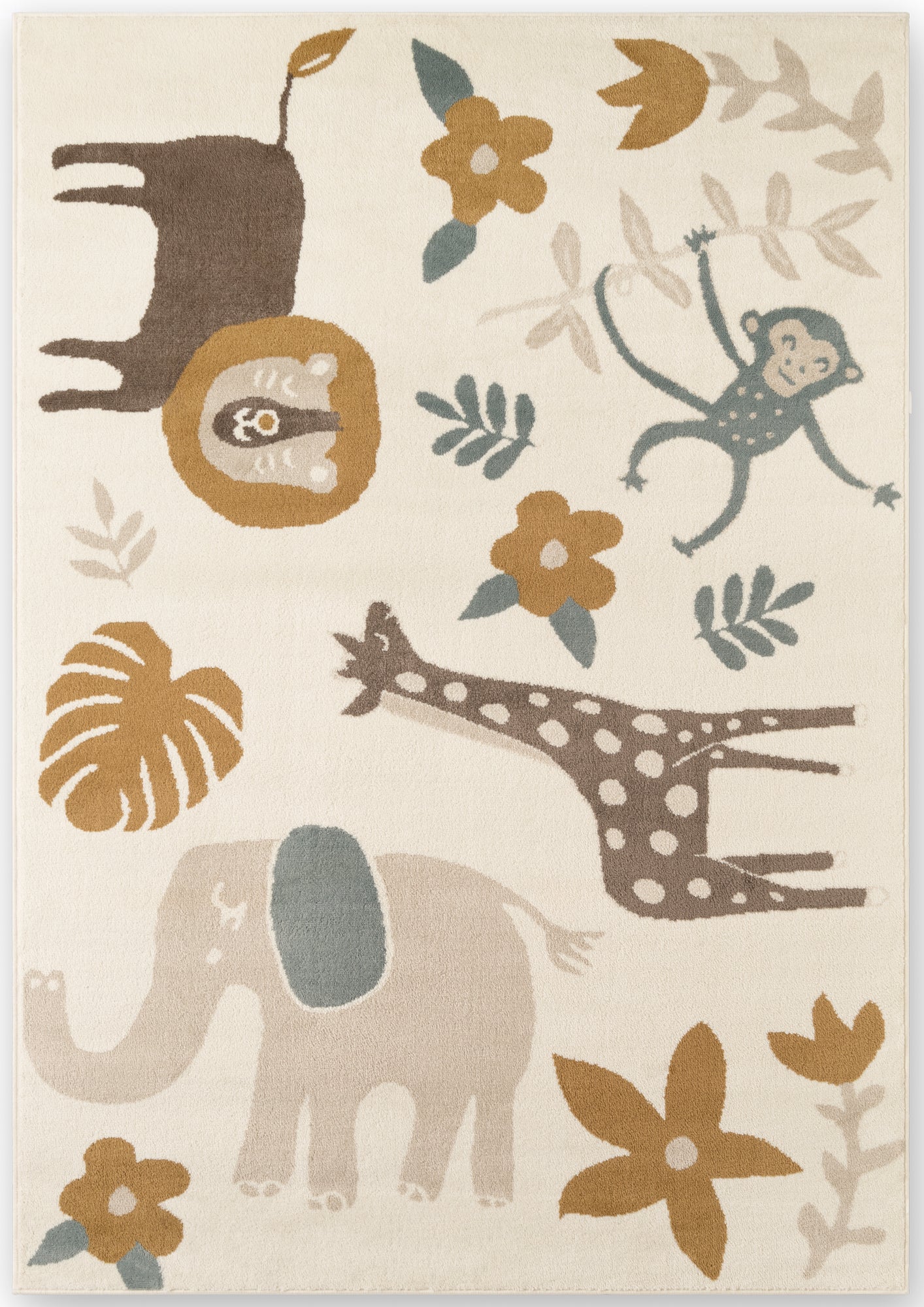 Hanse Home Adventures Barnmatta Animal Safari creme flerfärgad