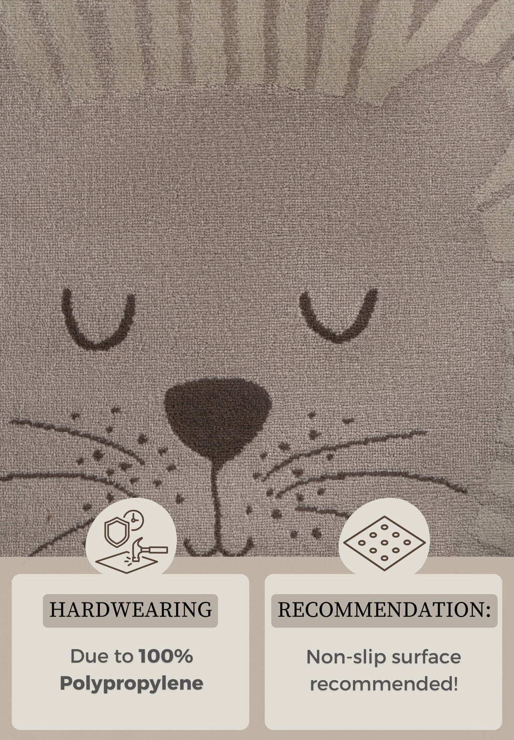 Hanse Home Adventures Barnmatta Happy Lion beige creme