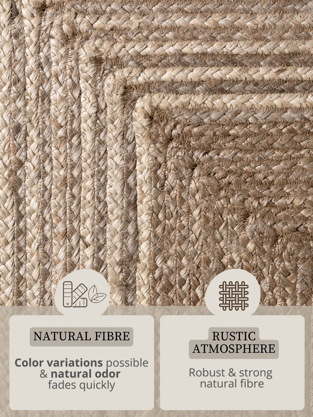 Hanse Home Juno Jutematta Juno Line natur vit Brown