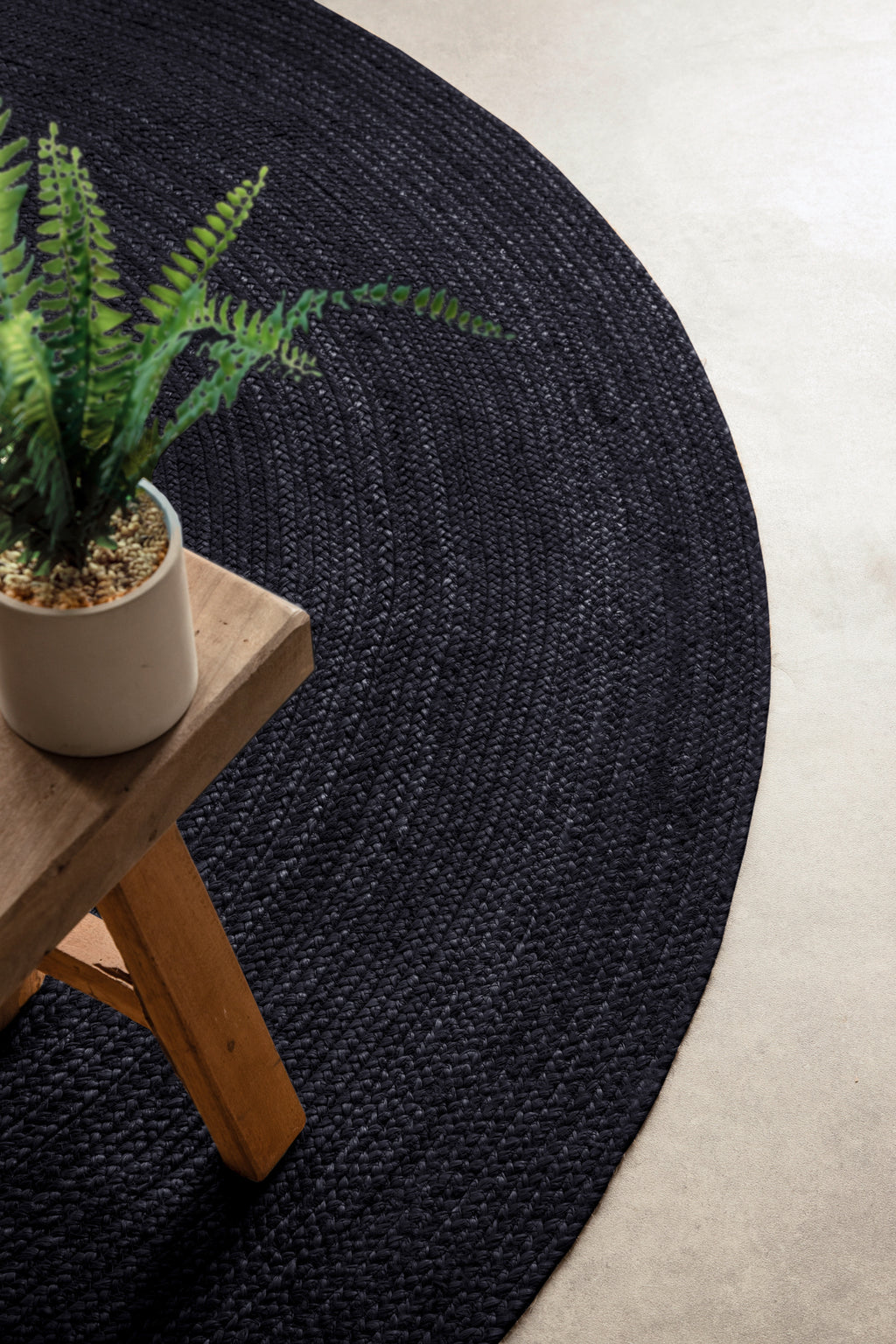 Hanse Home Jute Braided Jutematta rund Rangpur svart