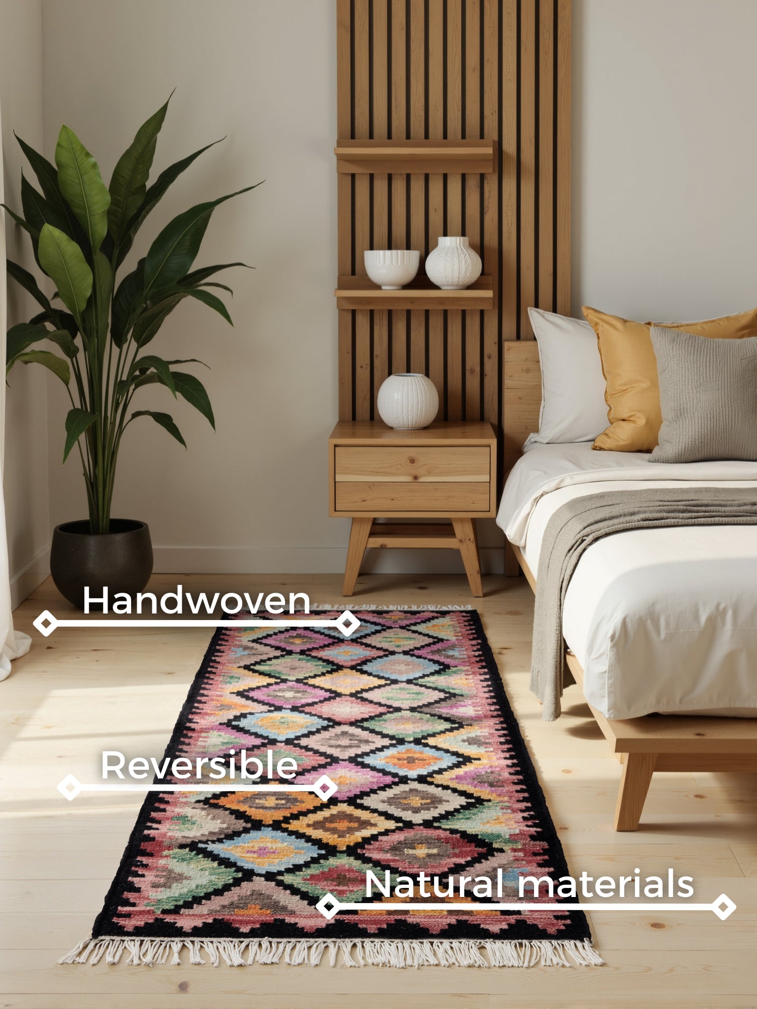 Hanse Home Kamal Afghansk kelimmatta Zara svart flerfärgad