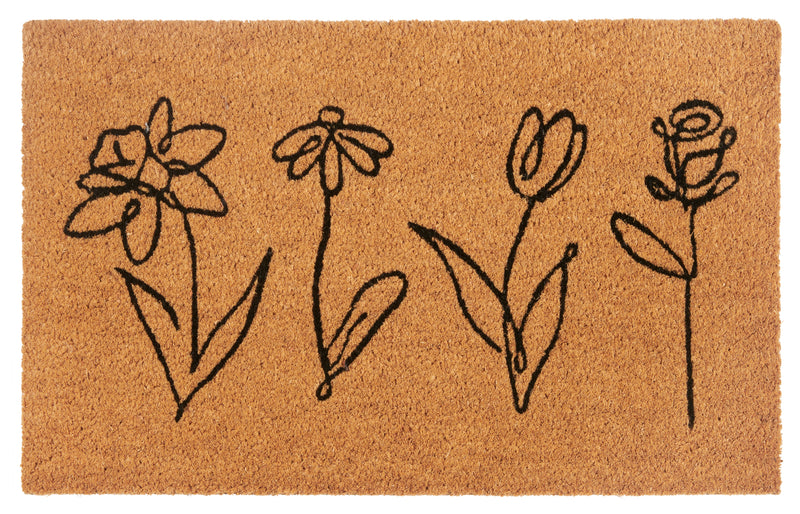 Hanse Home Mix Mats Dörrmatta kokos Line-Art Flowers
