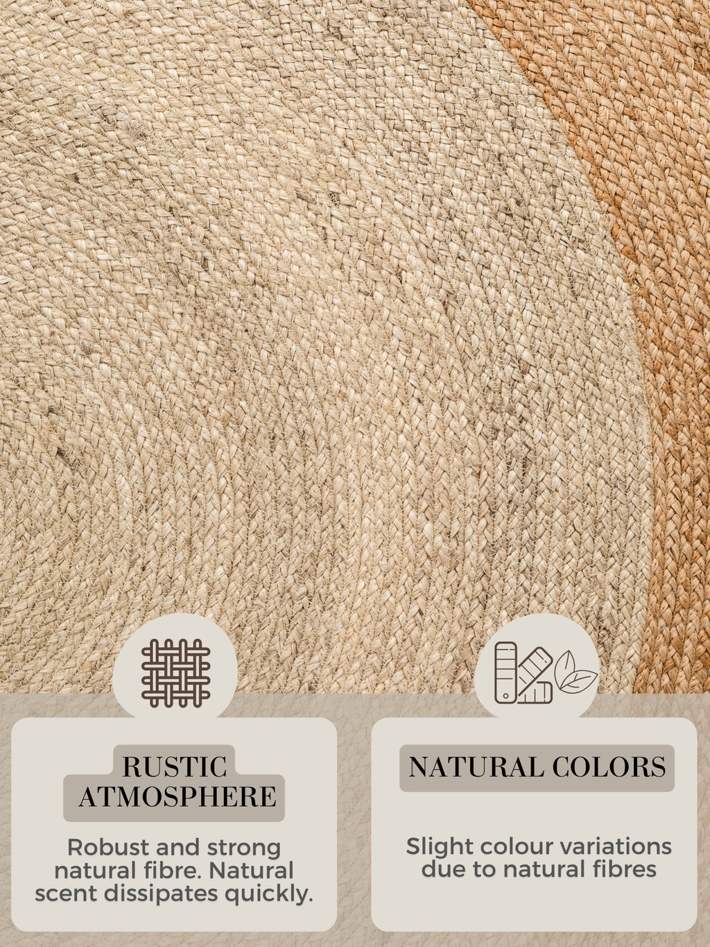 Hanse Home Looma Jutematta rund Looma natur elfenben guld