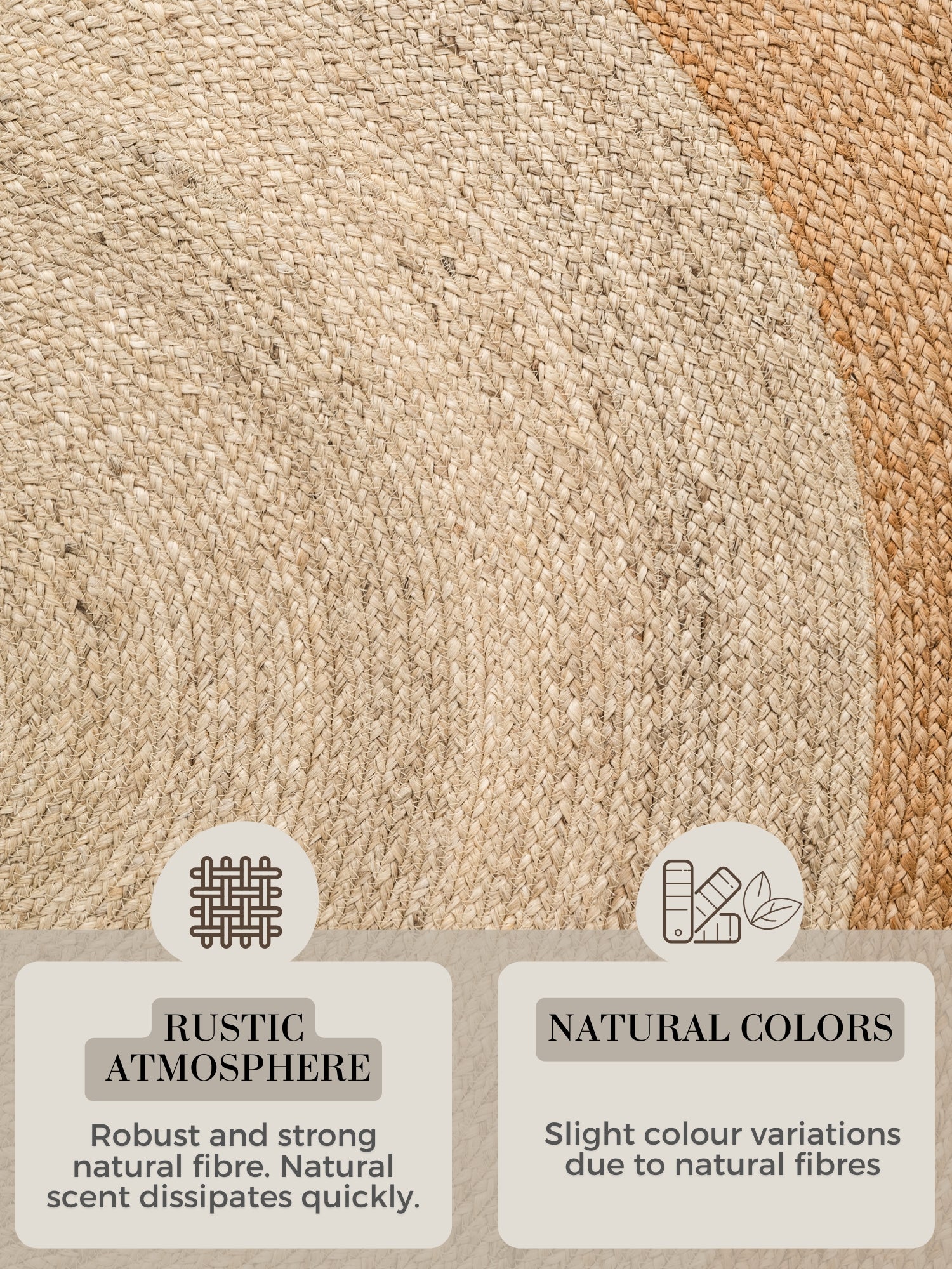 Hanse Home Looma Jutematta rund Looma natur elfenben guld