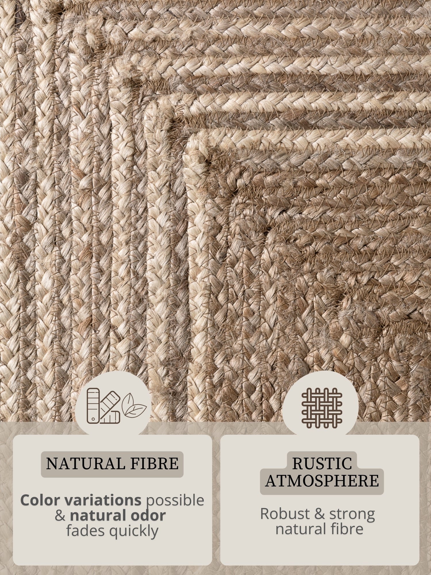 Hanse Home Juno Jutematta Juno Line natur vit Brown