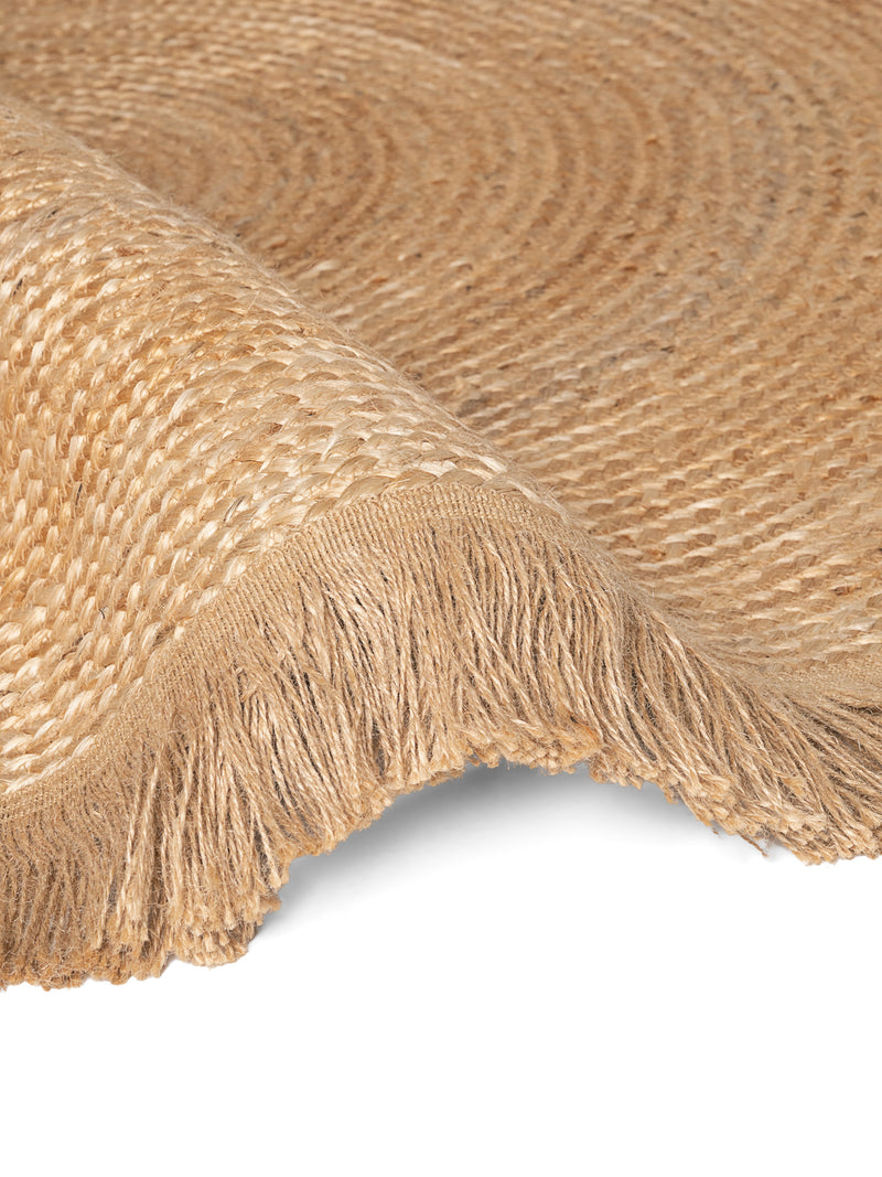Hanse Home Jute Braided Jutematta rund Nuru natur guld