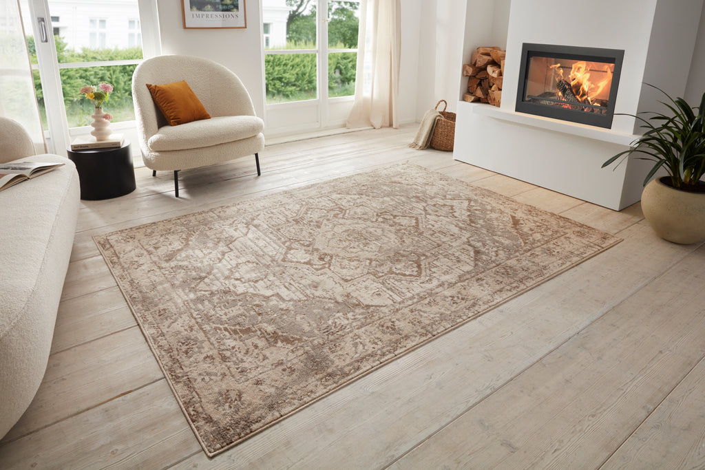 Hanse Home Terrain Designerkortluggsmatta Sand creme brun