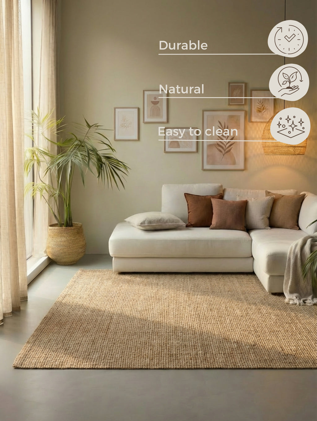 Hanse Home Bouclé-jutematta Jaipur natur guld