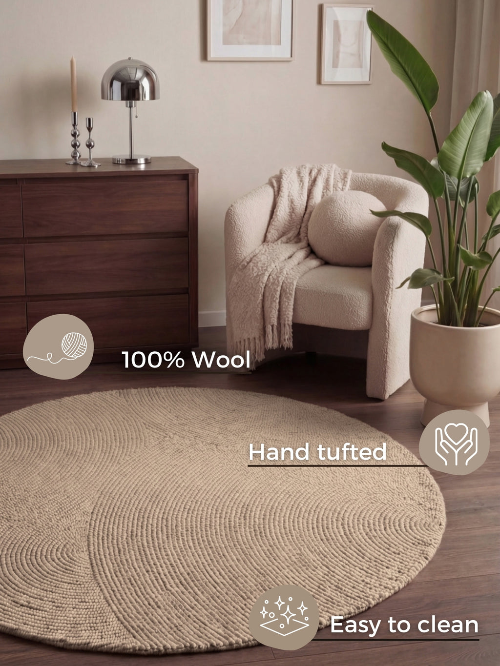 Hanse Home Calmio Ullmatta Calmio ljusbeige